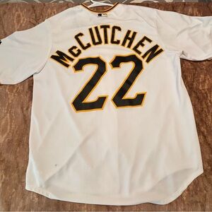 Majestic White Pirates Men’s Large Jersey #22 McCUTCHEN with Black and Gold Trim